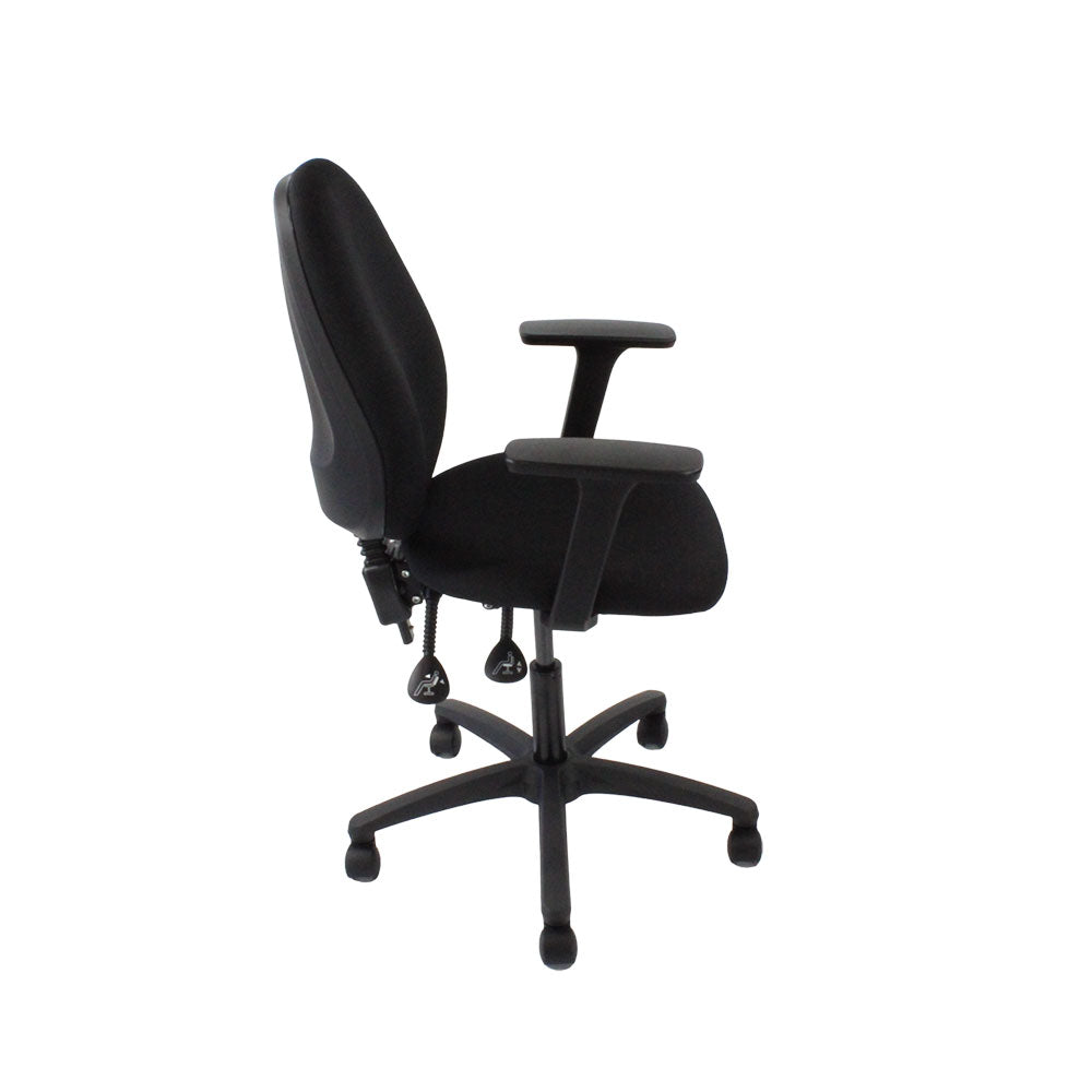Saxe : <tc>Scoop</tc> Chaise haute d'opérateur en tissu noir - Reconditionnée