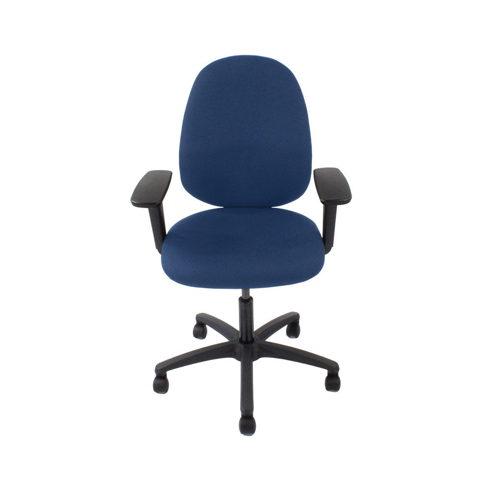 Saxe : <tc>Scoop</tc> Chaise haute d'opérateur en tissu bleu - Reconditionnée