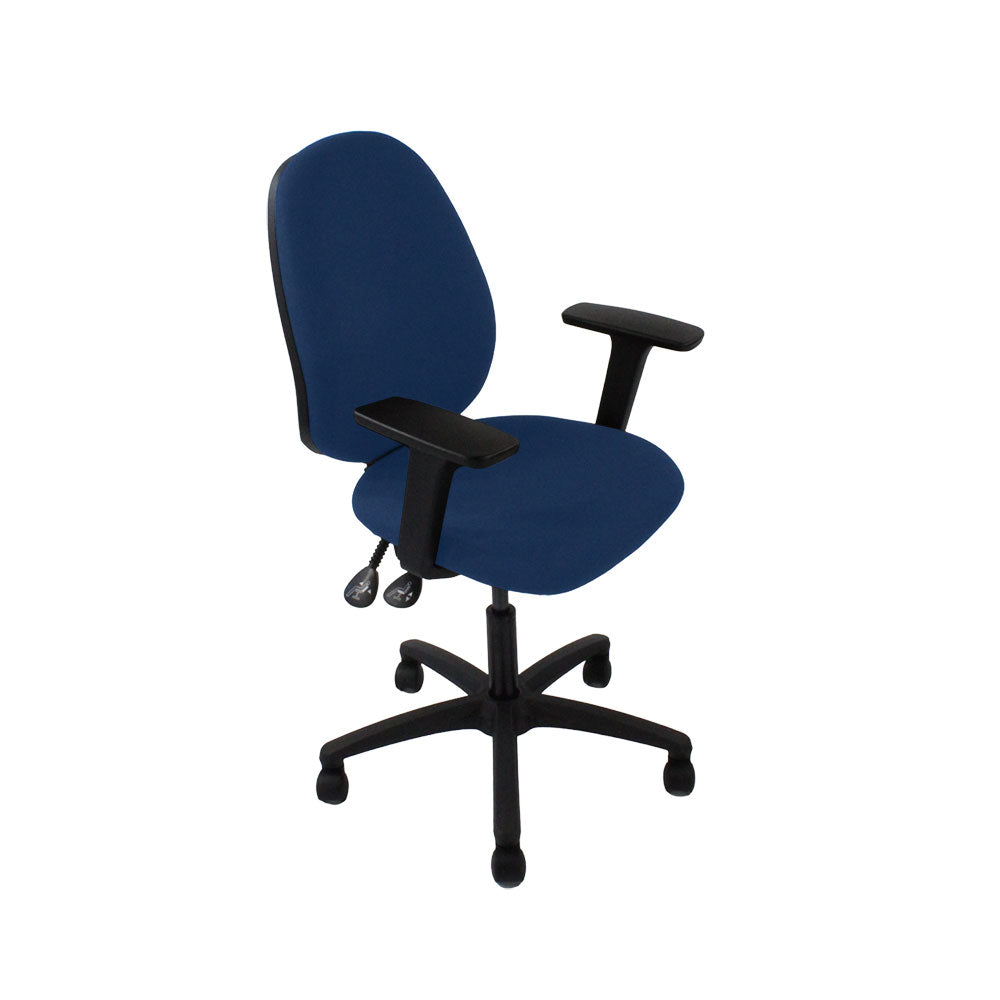 Saxe : <tc>Scoop</tc> Chaise haute d'opérateur en tissu bleu - Reconditionnée