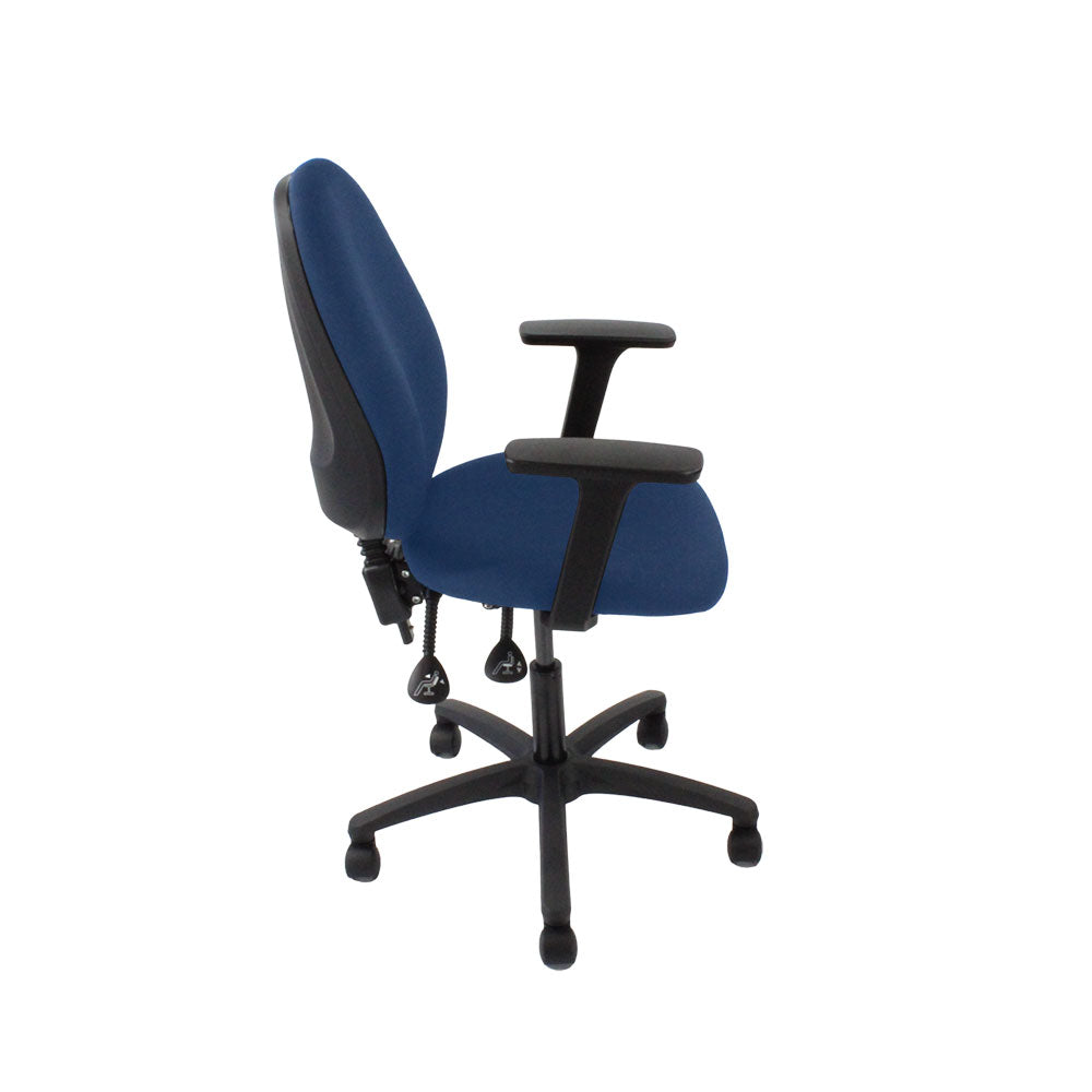 Saxe : <tc>Scoop</tc> Chaise haute d'opérateur en tissu bleu - Reconditionnée