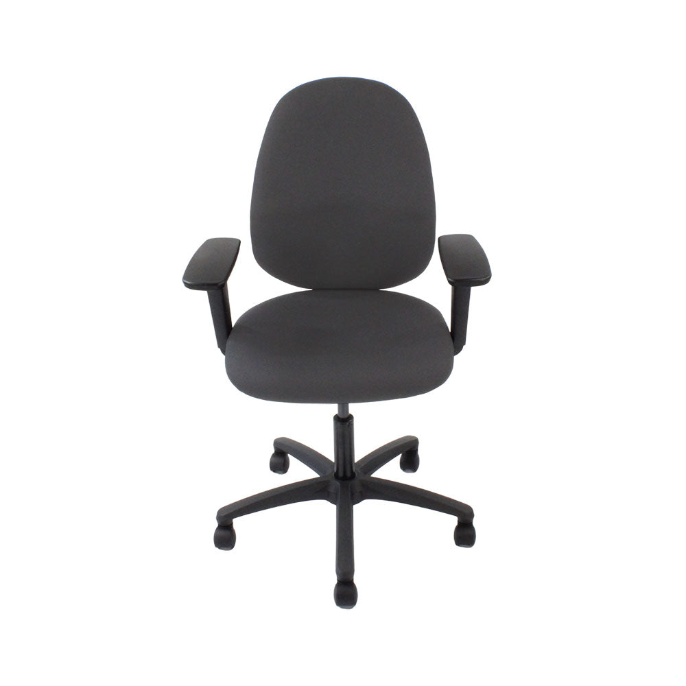 Saxe : <tc>Scoop</tc> Chaise haute d'opérateur en tissu gris - Reconditionnée