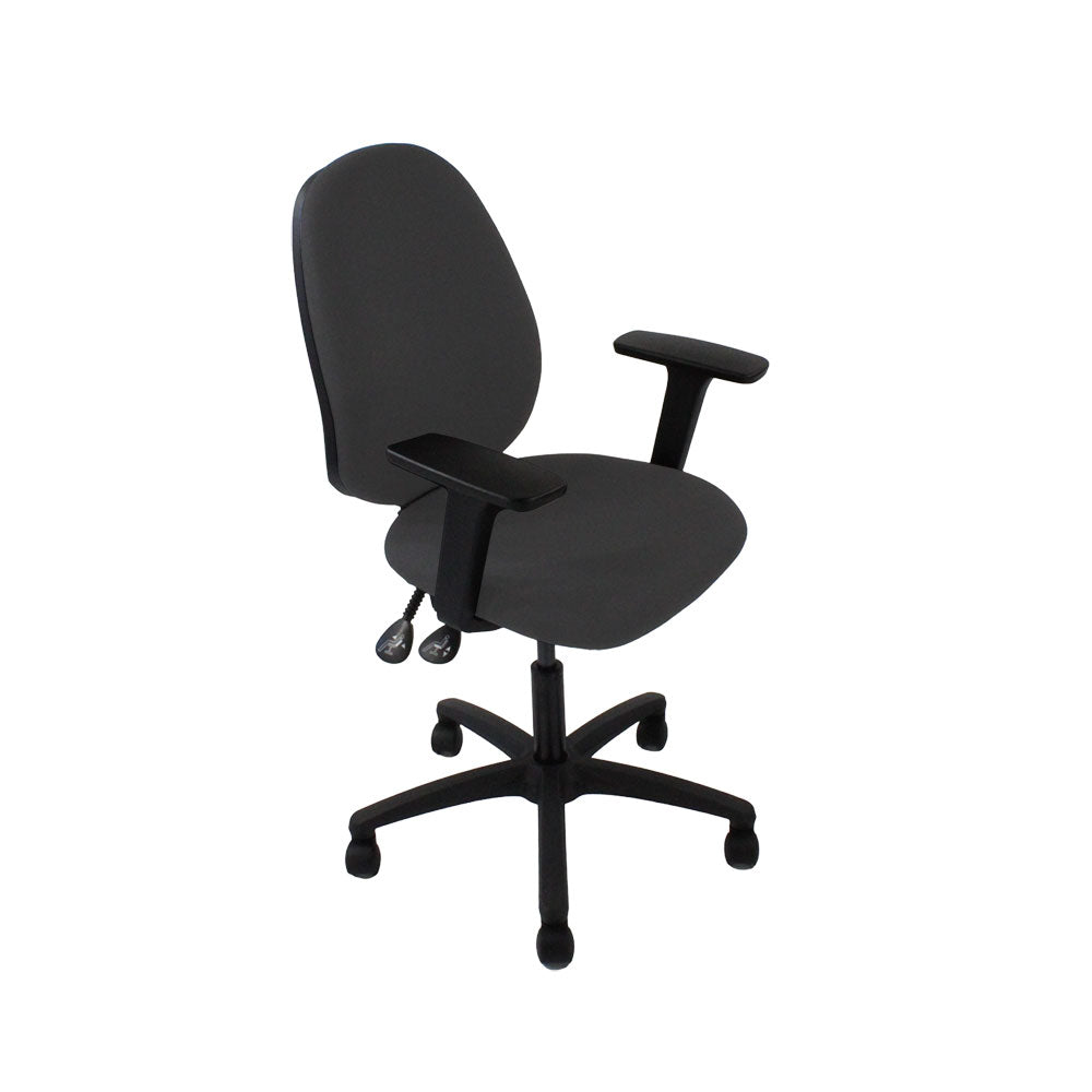 Saxe : <tc>Scoop</tc> Chaise haute d'opérateur en tissu gris - Reconditionnée
