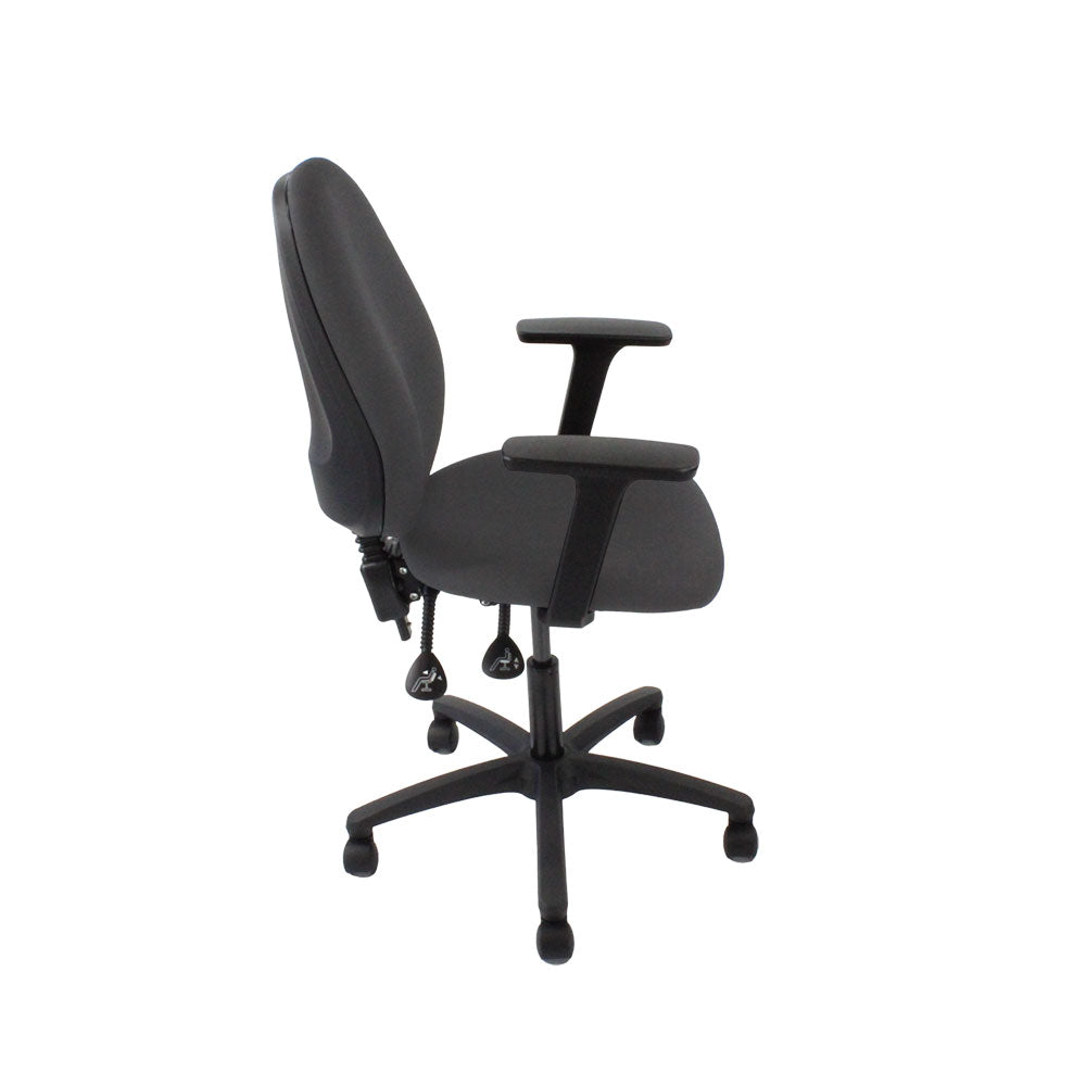 Saxe : <tc>Scoop</tc> Chaise haute d'opérateur en tissu gris - Reconditionnée