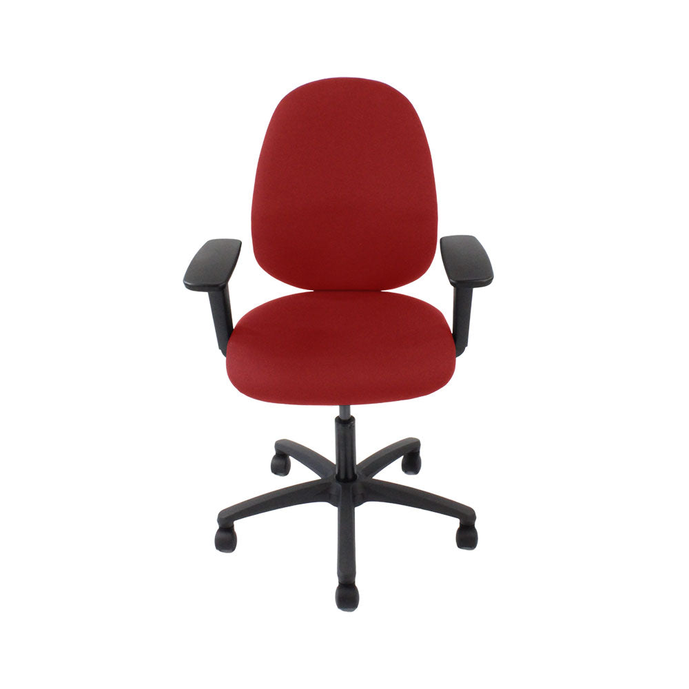 Saxe : <tc>Scoop</tc> Chaise haute d'opérateur en tissu rouge - Reconditionnée