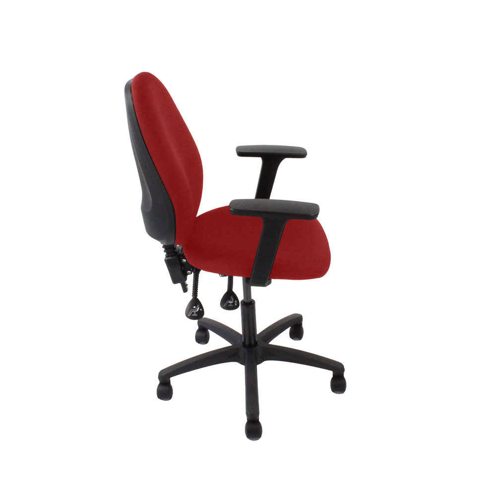 Saxe : <tc>Scoop</tc> Chaise haute d'opérateur en tissu rouge - Reconditionnée