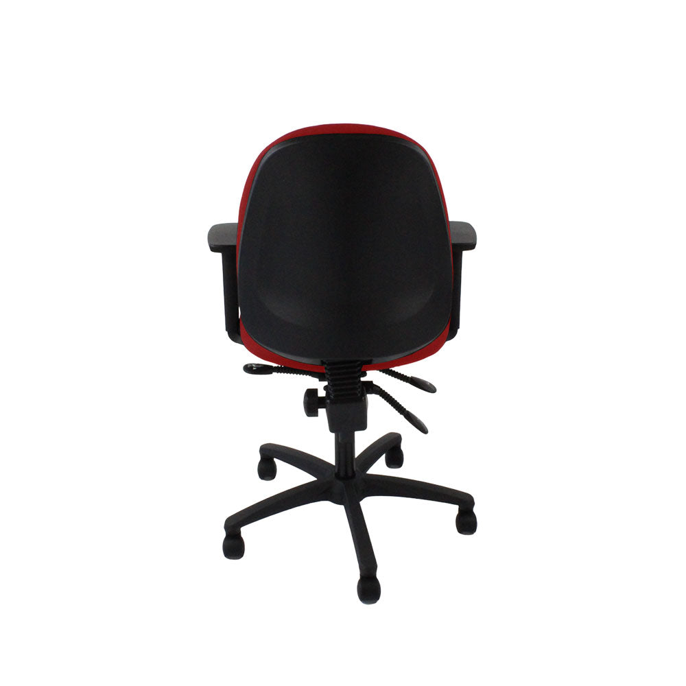 Saxe : <tc>Scoop</tc> Chaise haute d'opérateur en tissu rouge - Reconditionnée