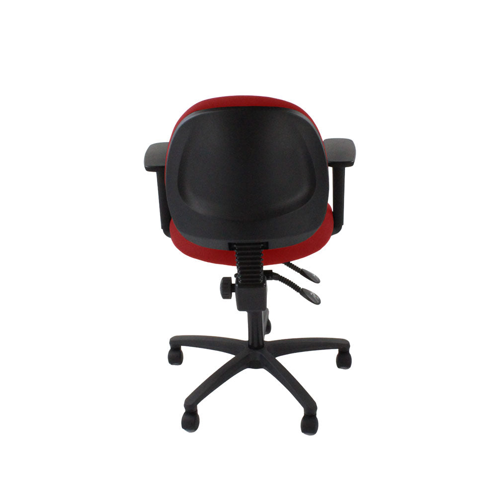 Saxe : <tc>Scoop</tc> Chaise d'opérateur en tissu rouge - Reconditionnée