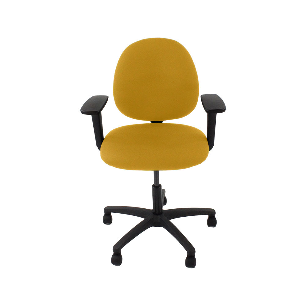 Saxe : <tc>Scoop</tc> Chaise d'opérateur en tissu jaune - Reconditionnée