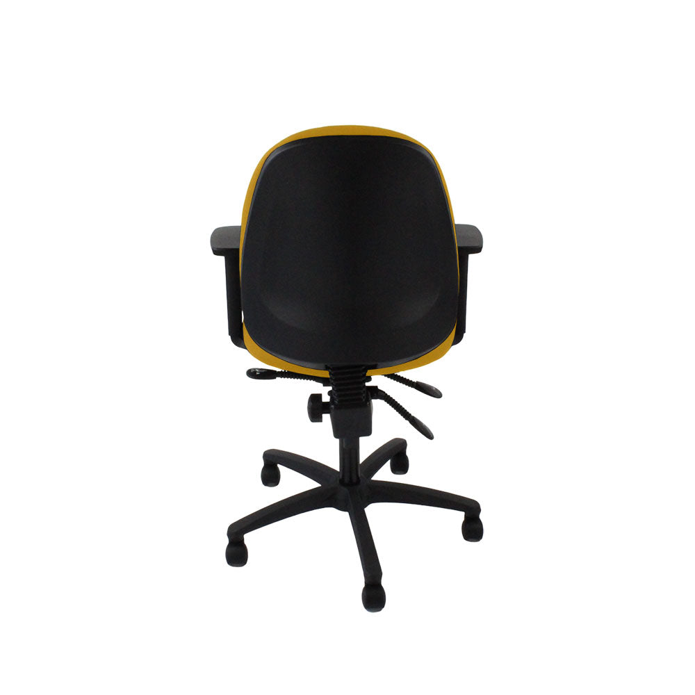 Saxe : <tc>Scoop</tc> Chaise haute d'opérateur en tissu jaune - Reconditionnée