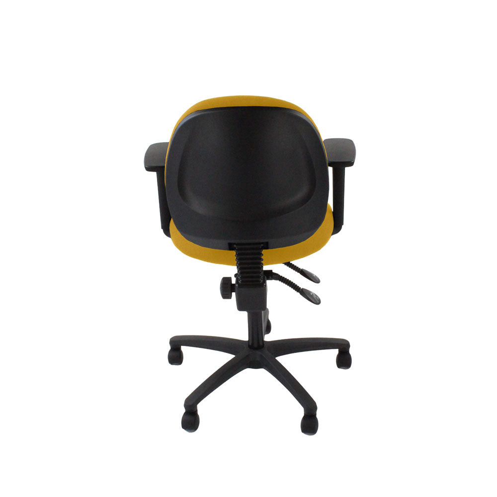 Saxe : <tc>Scoop</tc> Chaise d'opérateur en tissu jaune - Reconditionnée