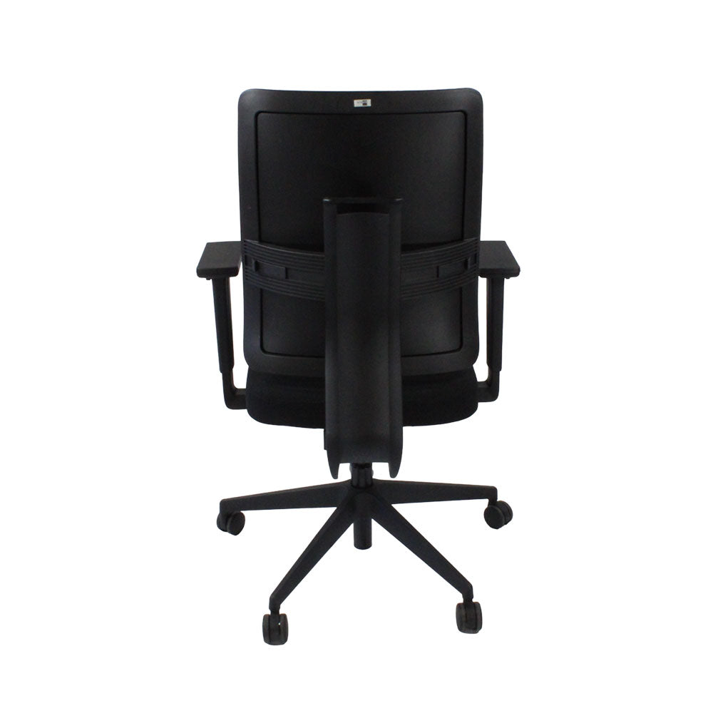<tc>Viasit</tc>: <tc>Toleo Move</tc> Chaise de bureau rembourrée en cuir noir - Reconditionnée
