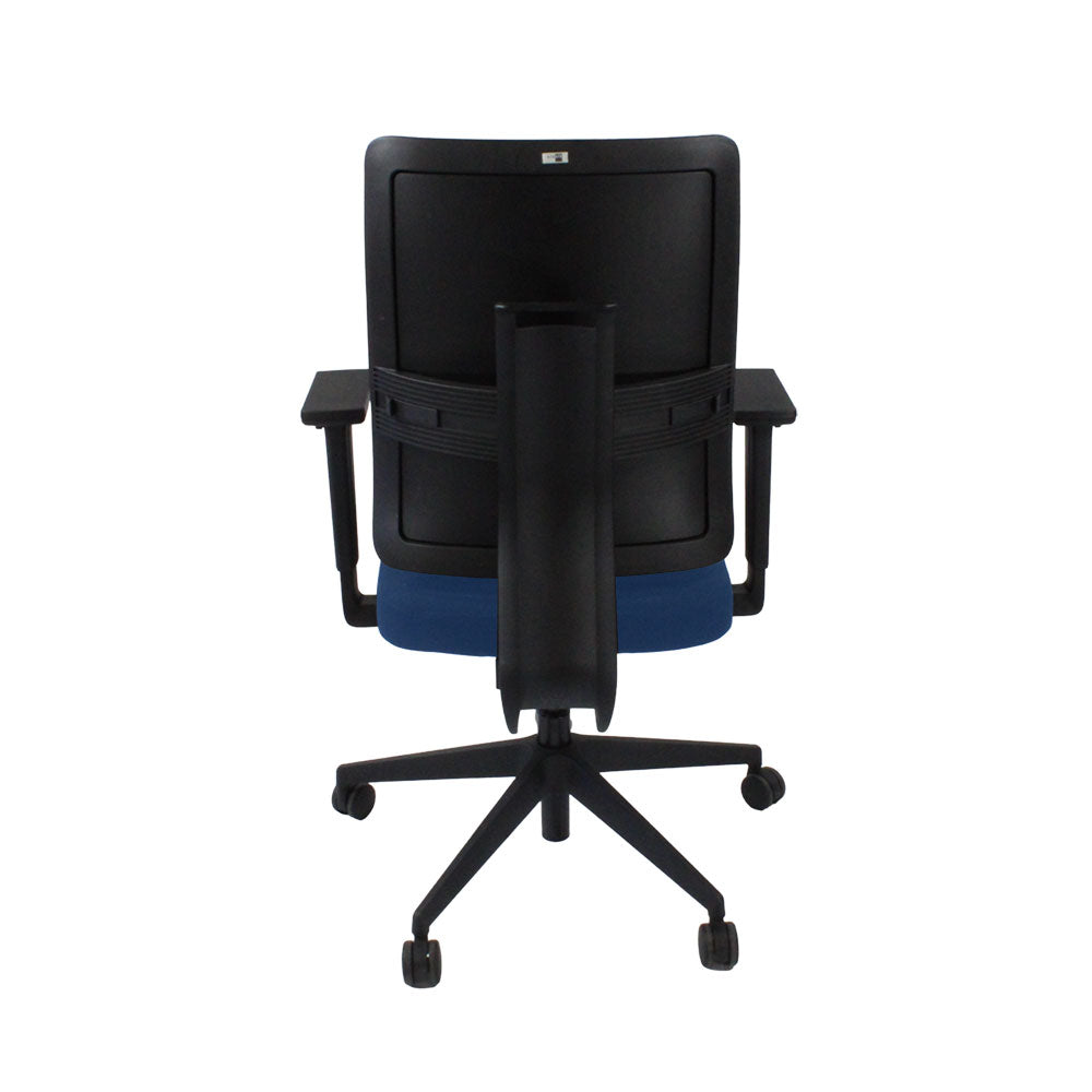 <tc>Viasit</tc>: <tc>Toleo Move</tc> Chaise de bureau avec dossier rembourré en tissu bleu - Reconditionnée