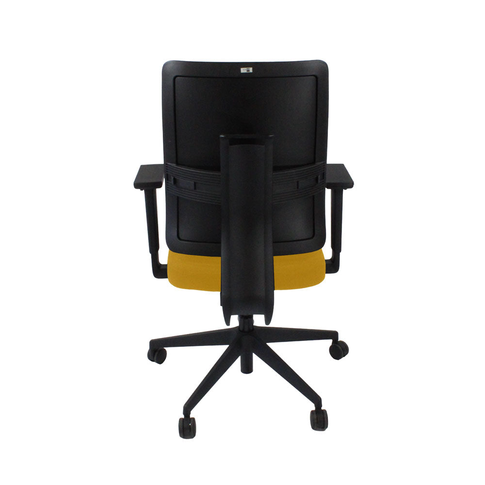 <tc>Viasit</tc>: <tc>Toleo Move</tc> Chaise de bureau avec dossier rembourré en tissu jaune - Reconditionnée