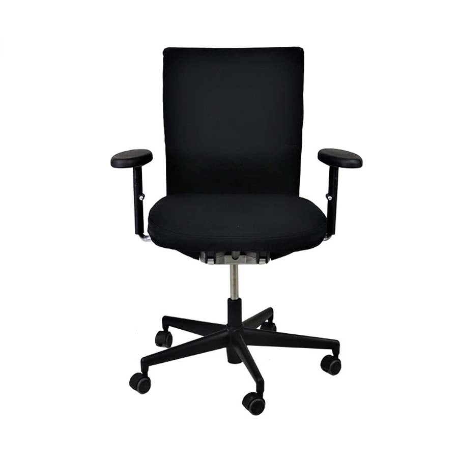 <tc>Vitra</tc>: <tc>Axess</tc> Chaise de bureau en tissu noir - Reconditionnée