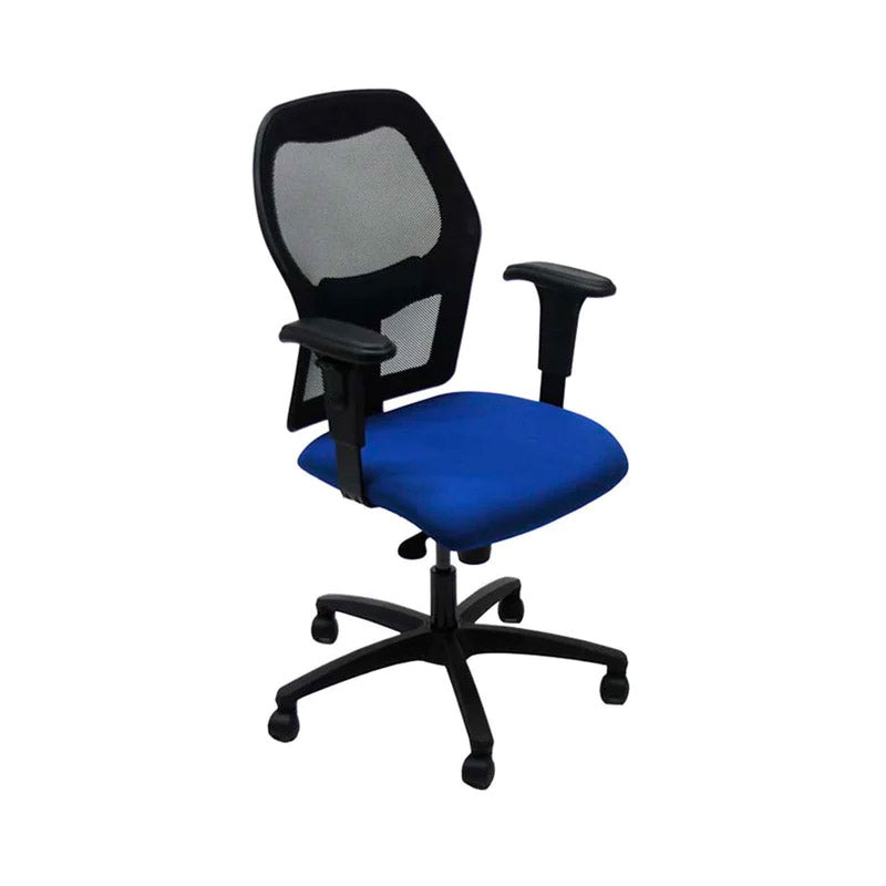 Ahrend : Chaise de travail de type 160 en tissu bleu - Reconditionné