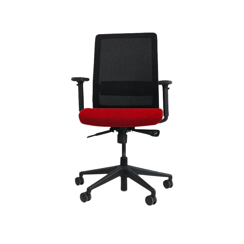 Bestuhl : Chaise de travail S30 en tissu rouge - Remis à neuf