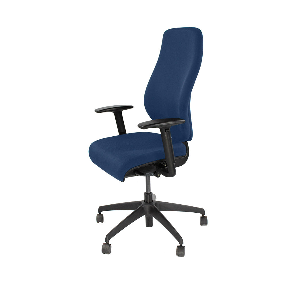 Boss Design : Chaise de travail clé - Nouveau tissu bleu - Remis à neuf
