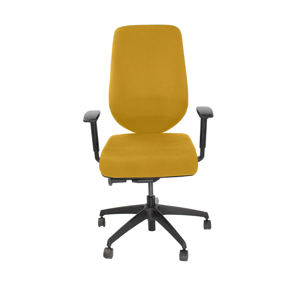 Boss Design : Chaise de travail clé - Nouveau tissu jaune - Remis à neuf