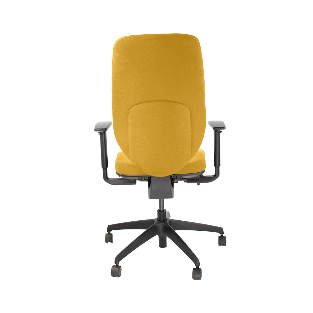 Boss Design : Chaise de travail clé - Nouveau tissu jaune - Remis à neuf
