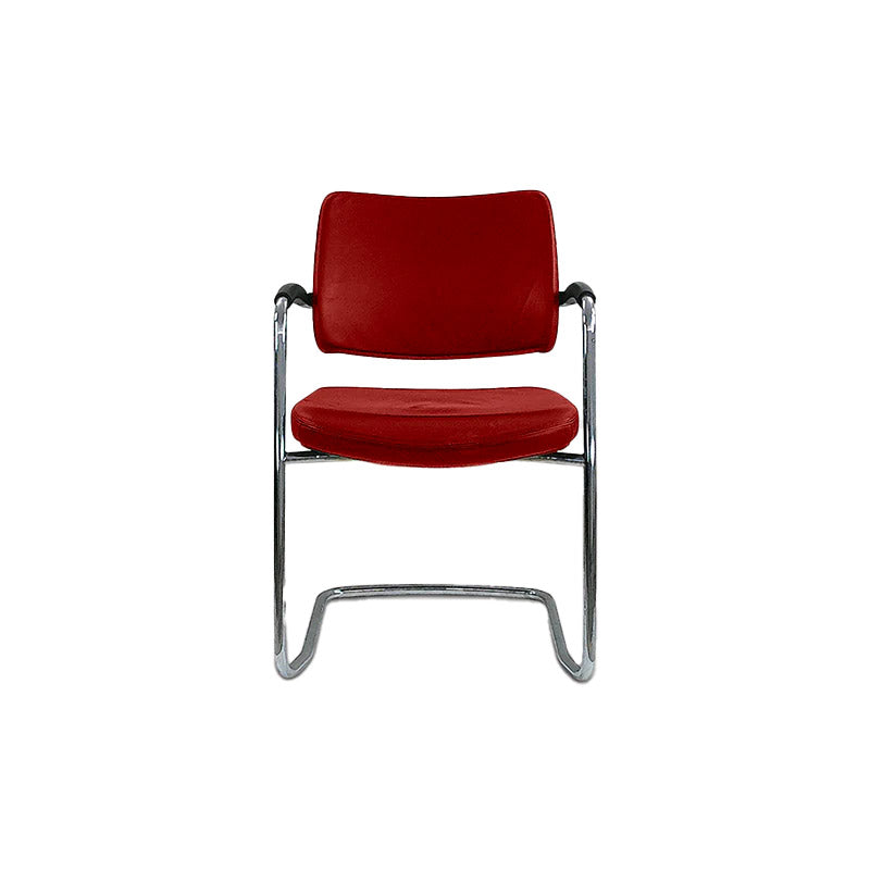 Boss Design : Chaise de réunion en porte-à-faux Pro en tissu rouge - Remis à neuf