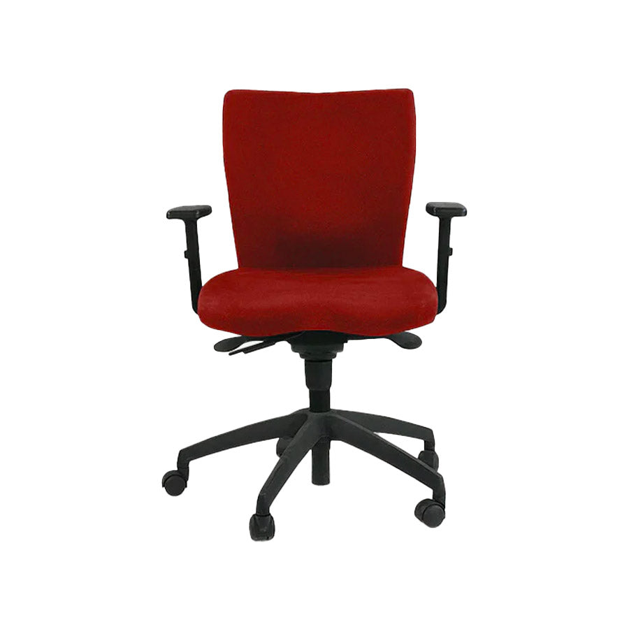 Connexion : Chaise de travail d'équipe en tissu rouge - Reconditionné