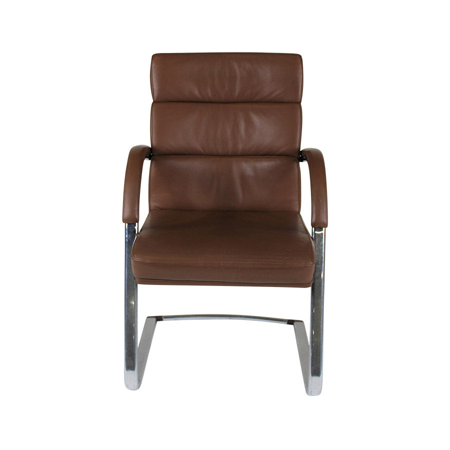 William Hands: Executive Meeting Chair in Brown Leather - Refurbished