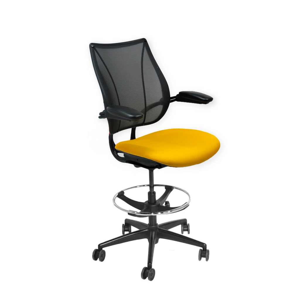 Humanscale : Chaise Liberty Draftsman en tissu jaune - Reconditionnée