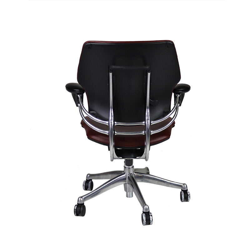 Humanscale: Freedom Task Chair with Aluminium Frame in Burgundy Leather - Refurbished