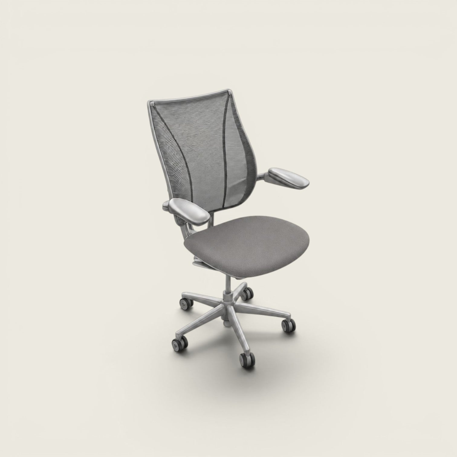<tc>Humanscale</tc>: <tc>Liberty</tc> Chaise de bureau en tissu noir - Remis à neuf