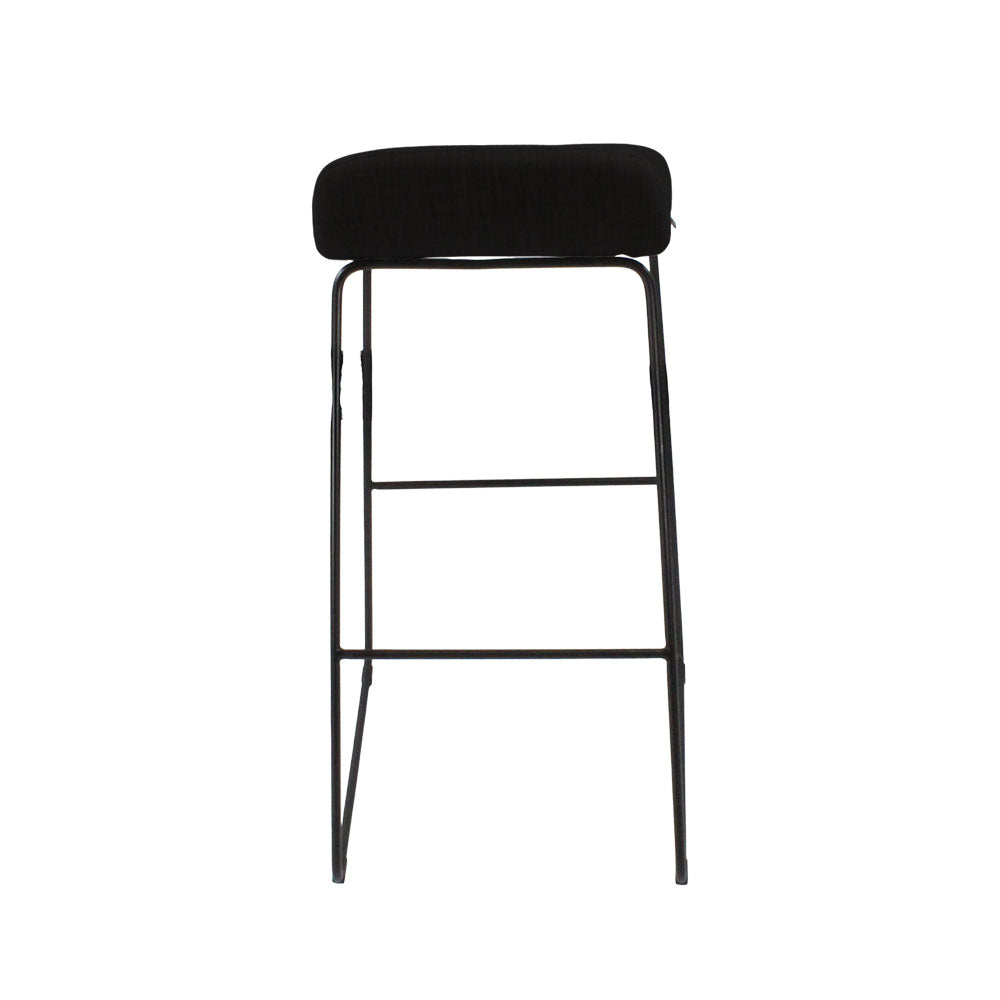 M.A.D : Tabouret de Bar Lolli en Tissu Noir - Reconditionné