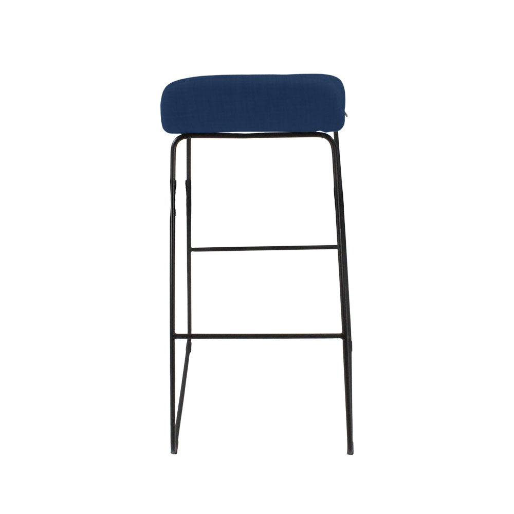 M.A.D : Tabouret de Bar Lolli en Tissu Bleu - Reconditionné