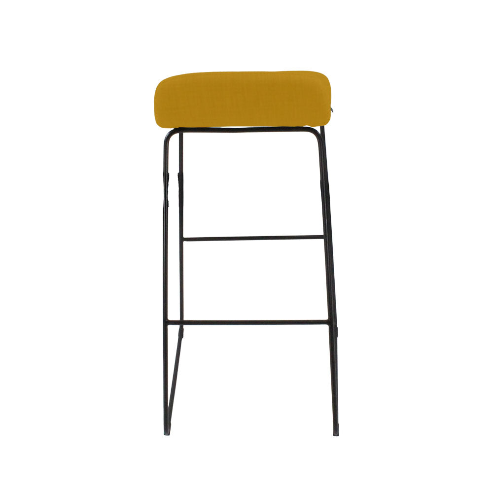 M.A.D : Tabouret de Bar Lolli en Tissu Jaune - Reconditionné