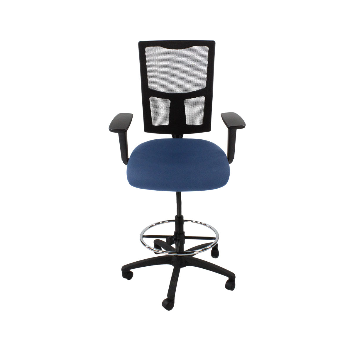 TOC: Ergo 2 Draughtsman Chair in Blue Fabric - Refurbished