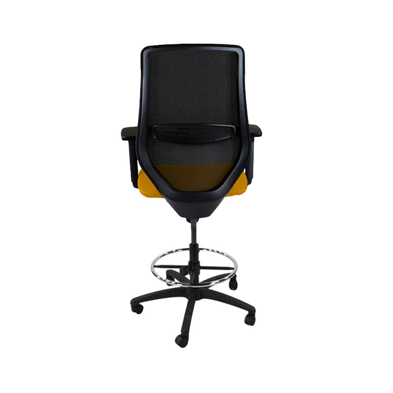 The Office Crowd: Scudo Draughtsman Chair in Yellow Fabric - Refurbished