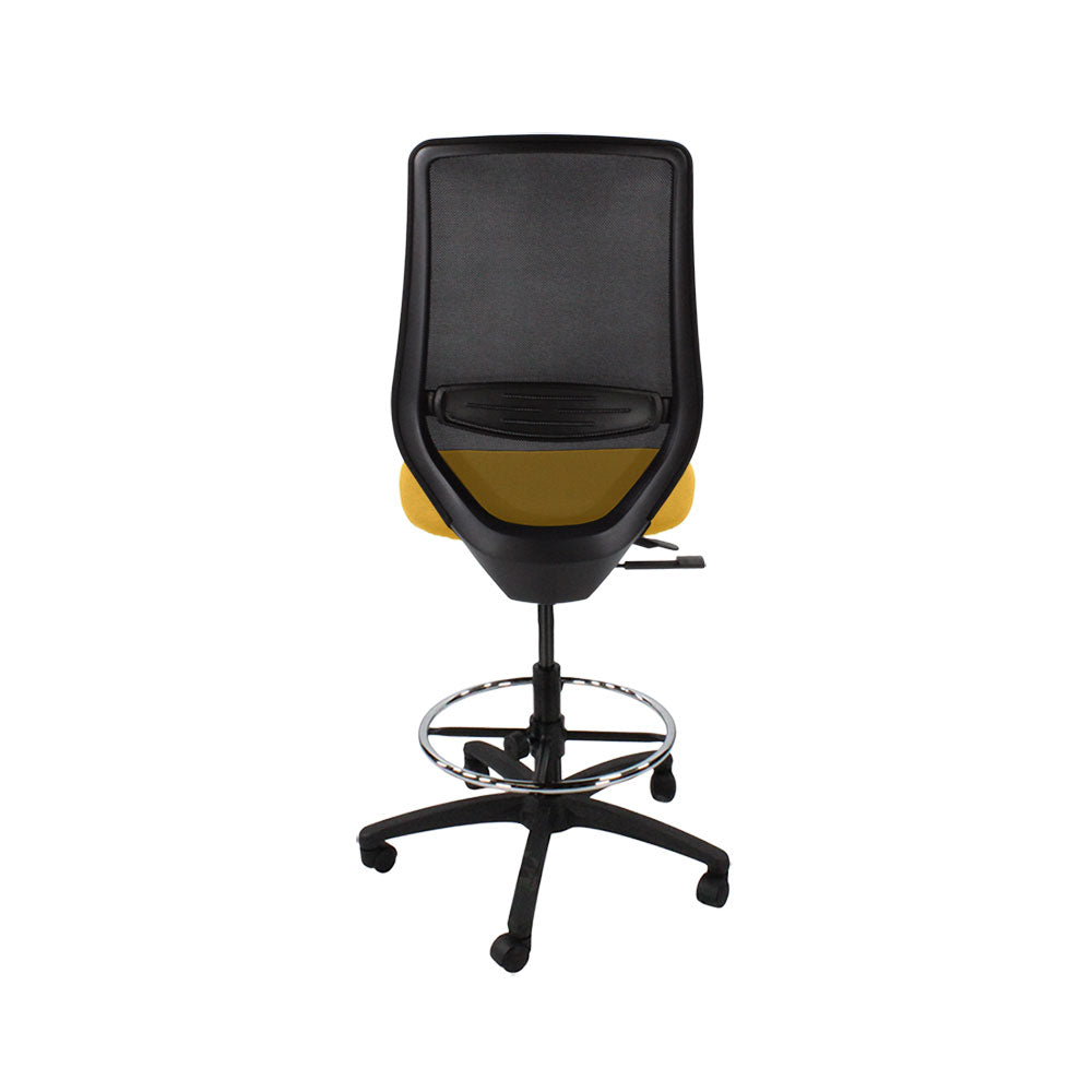 The Office Crowd : Chaise de dessinateur Scudo sans accoudoirs en tissu jaune - Remis à neuf
