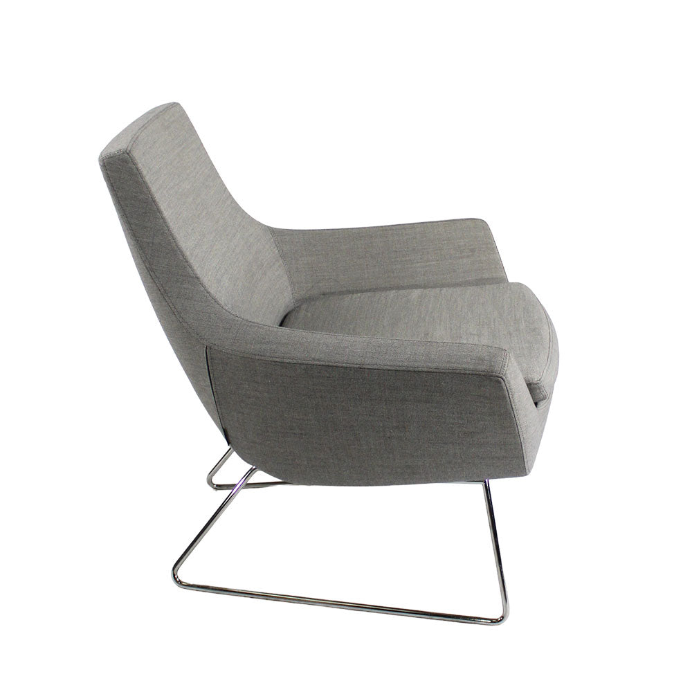 Suédois : Happy Easy Chair en tissu gris - Reconditionné