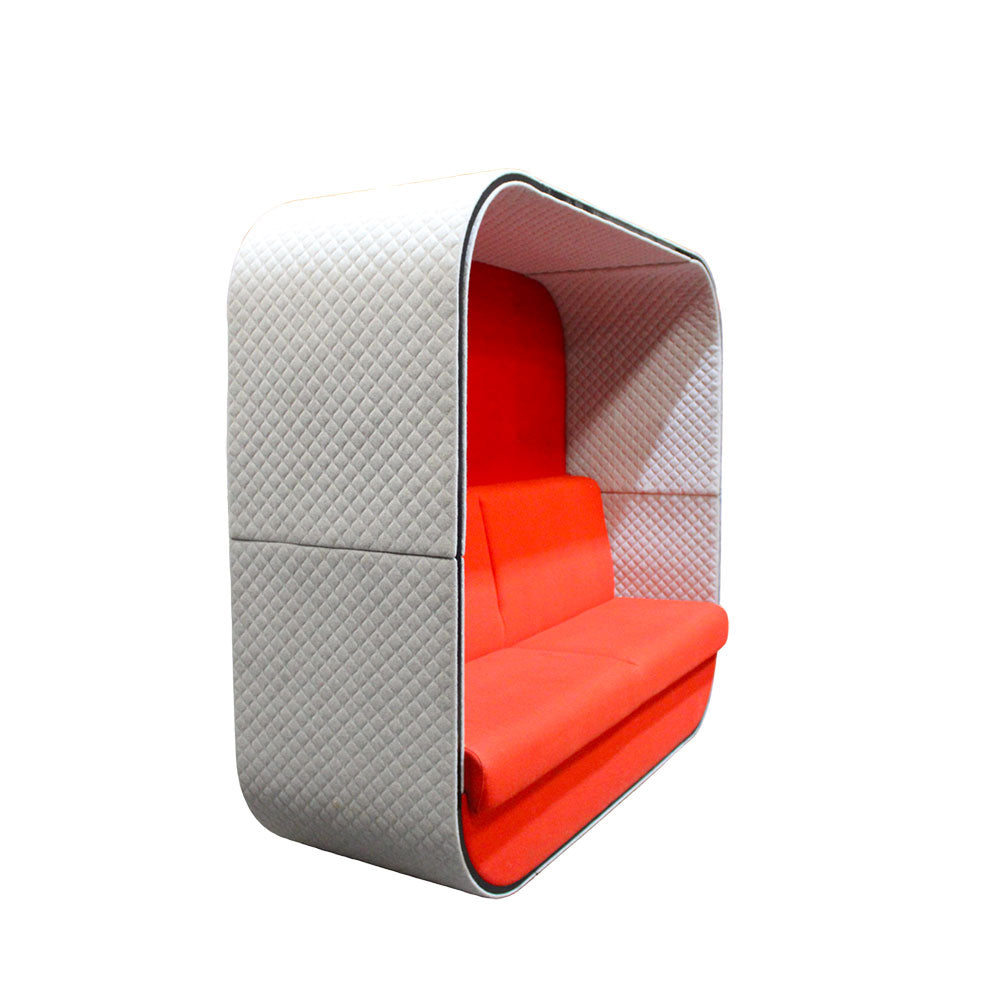 Boss Design: Cocoon COC/1 Meeting Booth in Grey/Red Fabric - Refurbished