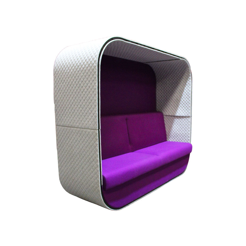 Boss Design : Cabine de réunion Cocoon COC/1 en tissu gris/violet - Remis à neuf