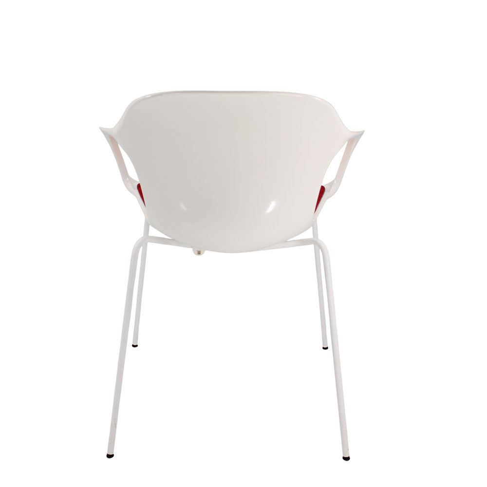 Fritz Hansen : Chaise Nap en Tissu Blanc/Rouge - Reconditionné