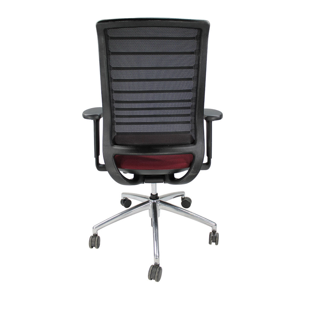 Interstuhl: Hero Office Chair with Mesh Back in Burgundy Fabric - Refurbished