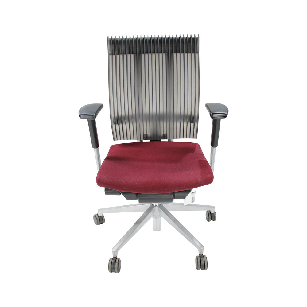 Itoki Global : Chaise de bureau Spina en tissu bordeaux - Reconditionnée