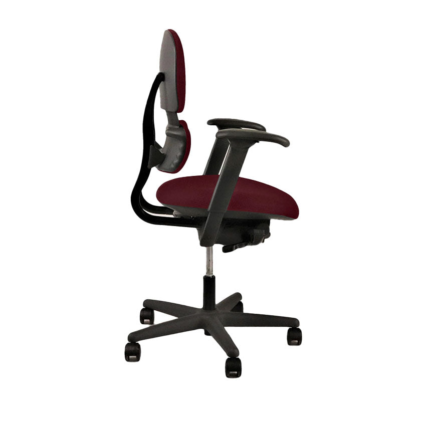 KI: Impulse Office Task Chair in Burgundy Leather - Refurbished