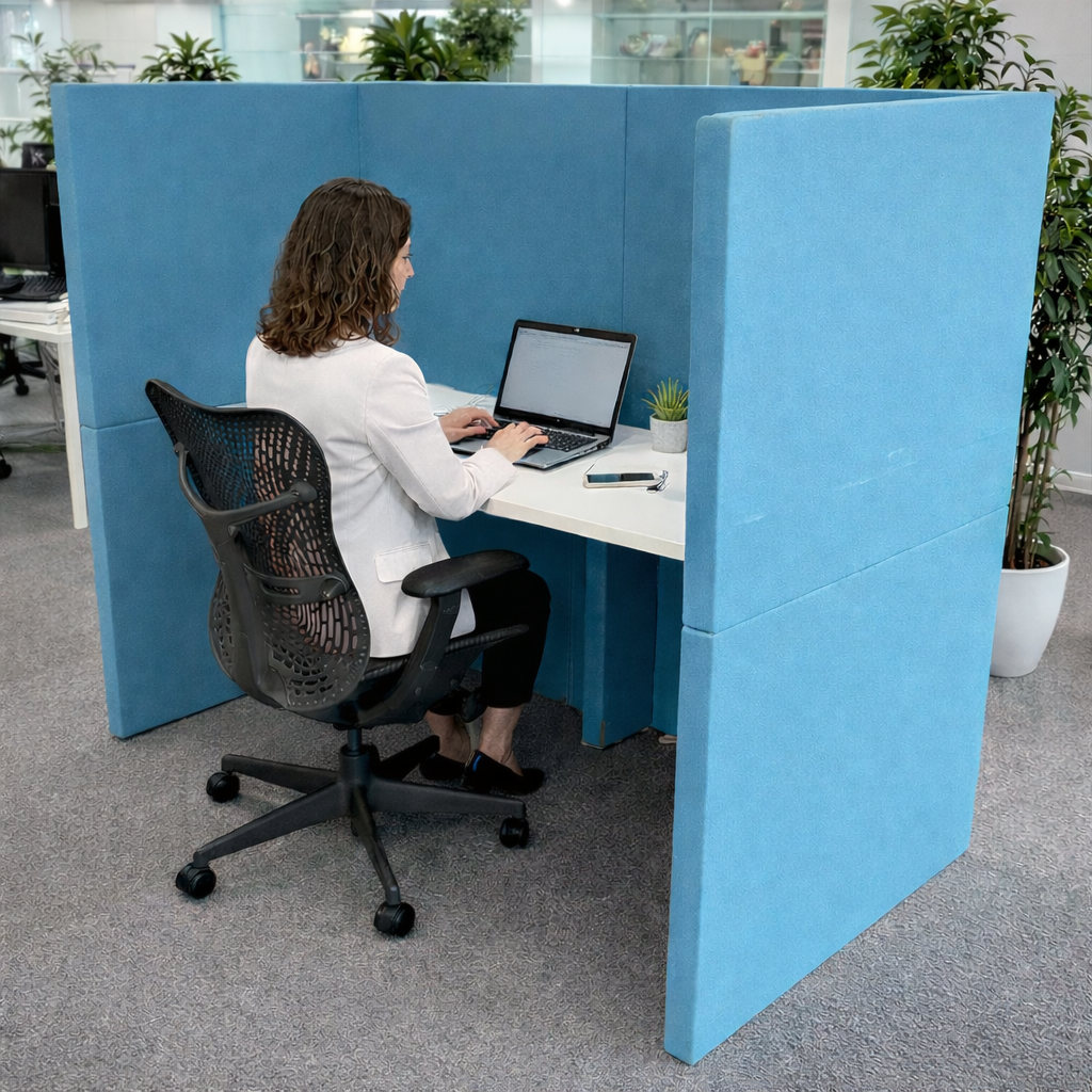 <tc>KI</tc>Poste de travail double cabine à dossier haut - Remis à neuf