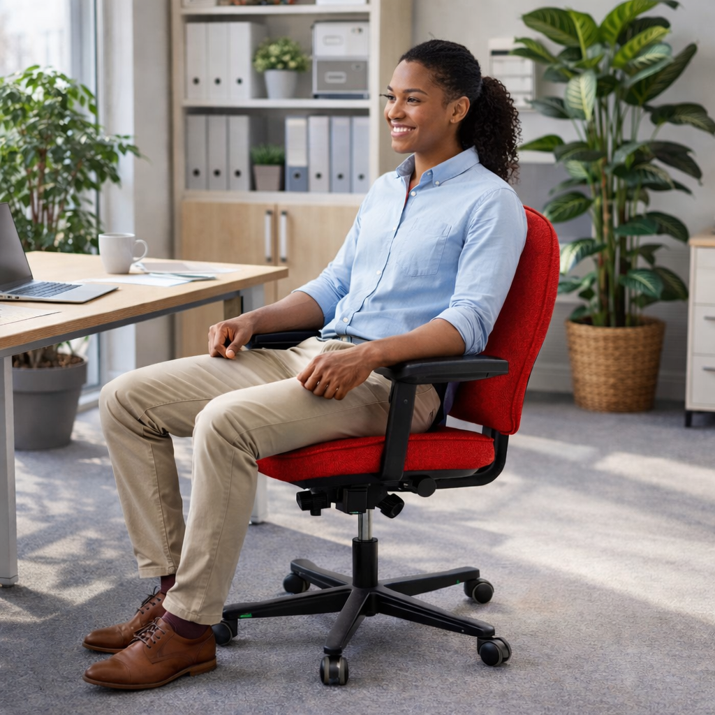 Kinnarps: Red Secretarial Chair - Refurbished
