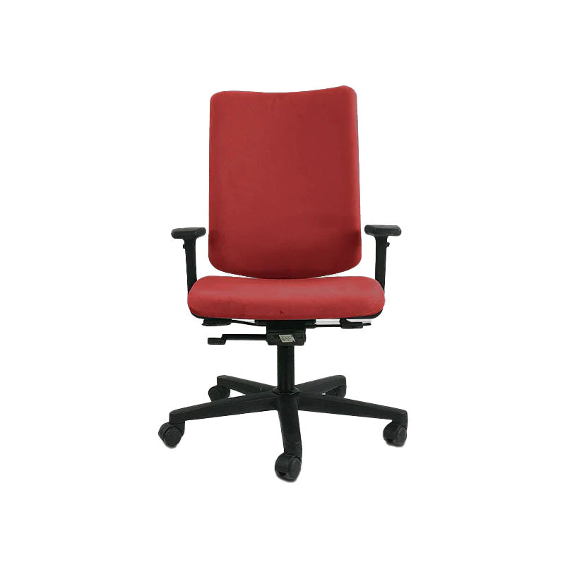 Konig + Neurath : Chaise de travail 215 en tissu rouge - Reconditionné