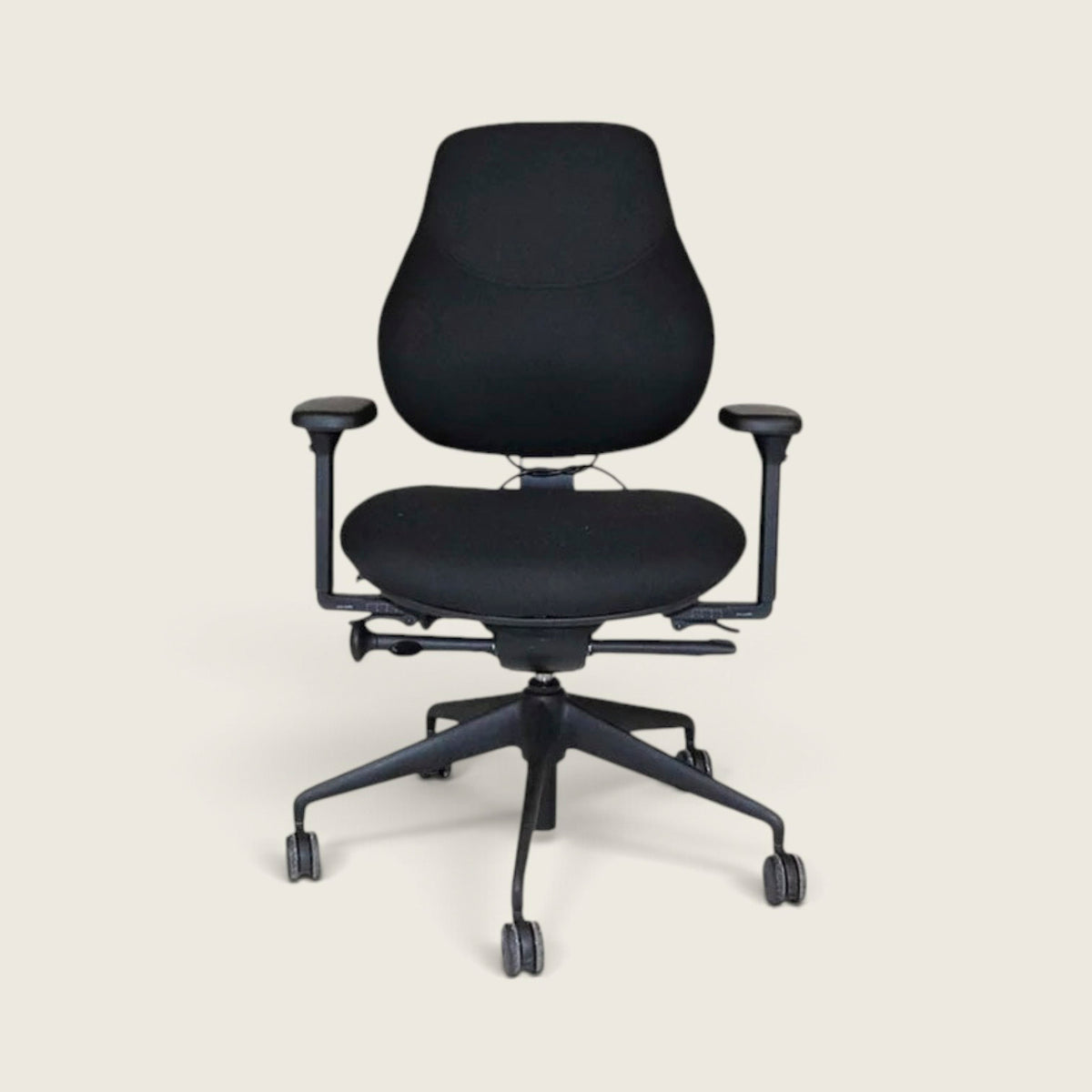 <tc>OrangeBox</tc>Fauteuil de bureau Flo en tissu noir - Remis à neuf