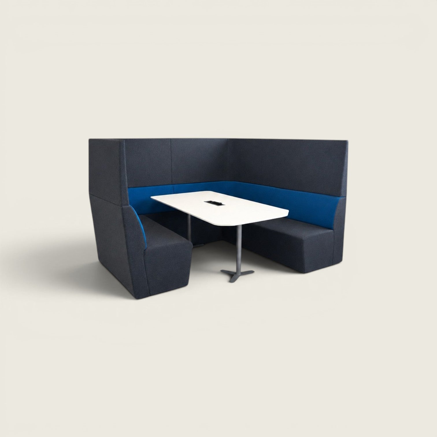Orangebox: Away from Desk (AFTD) High-Back Booth Dark Grey and Blue - Refurbished