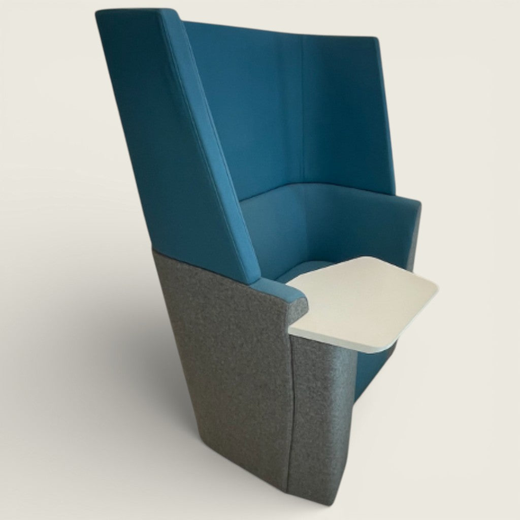 Orangebox : Canapé simple à dossier haut Away From The Desk (AFTD) bleu sarcelle foncé et gris : - Remis à neuf