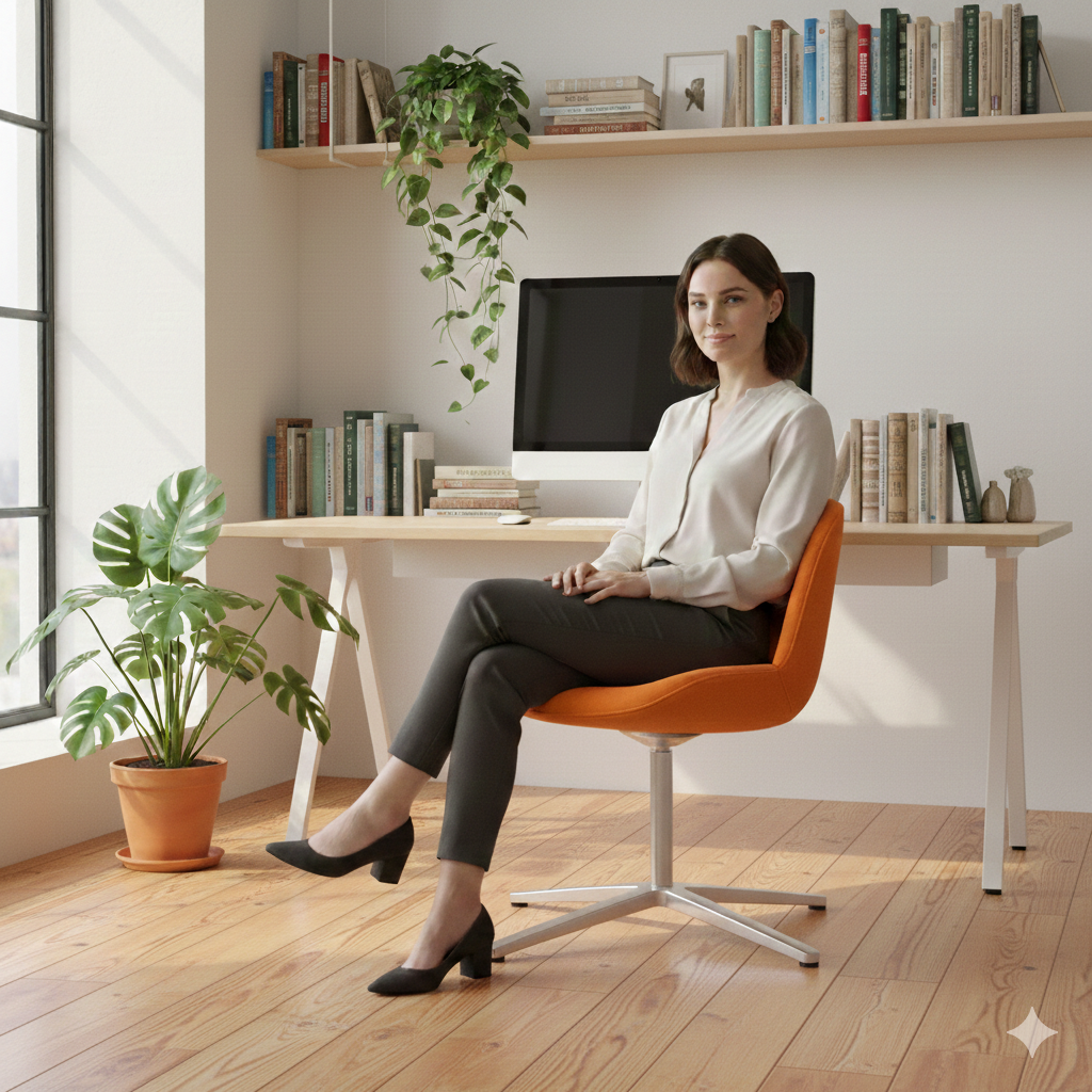 Orangebox: Orange - Track Swivel Chair: - Refurbished