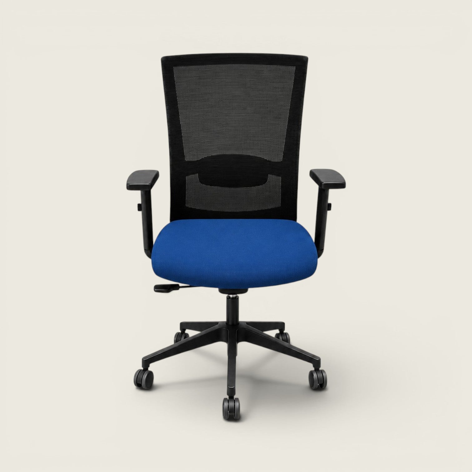 Saxen: Mesh Back Task Chair in Blue Fabric - Refurbished